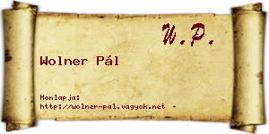 Wolner Pál névjegykártya